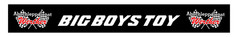 Schwarze Heckschrze mit weier Schrift "BIG BOYS TOY" und beidseitigen Abschleppdienst-Logos.