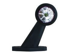 LED Pendel Umrissleuchte mit runder, klarer Linse und schwarzem, flexiblem Arm.
