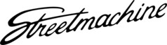 Aufkleber "Streetmachine" in schwarzer, schrger Schrift auf weiem Grund.