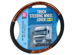 Lenkradschoner in Wurzelholz-Optik und Schwarz fr LKW, Gre 44-46.
