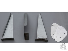 Silberne Stahl-Halterungen und Montageplatten fr Old School Sonnenblende Scania R Streamline.