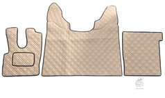 Cremefarbenes, gestepptes LKW-Bodenset fr DAF 106 mit schwarzer Umkettelung