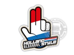 TJ Aufkleber "Finger Holland" als Hand in den Farben der niederlndischen Flagge. Mit Text "HOLLAND OLDSKOOL STYLE".