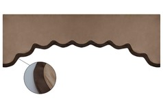 Braune Innenraum-Bordre aus Wildlederimitat mit gewellter, dunkelbrauner Kunstlederkante und doppelter Naht.