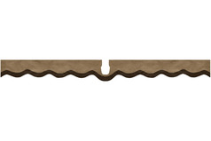 Beige Bordre Exclusiv aus Wildlederimitat mit dunkelbrauner Kunstlederkante und Aussparung fr Scheibensensor.