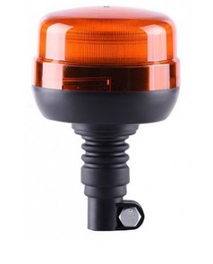 Orange LED Rundumleuchte fr LKW mit schwarzem Sockel und Montagearm zum Anschrauben.