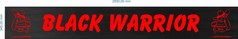 Schwarze LKW-Heckschrze mit roter "BLACK WARRIOR" Beschriftung.