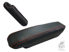 schwarz mit roten Nhten