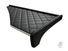 Schwarzer Tisch aus Kunstleder mit Rautenmuster, passend fr MP5.