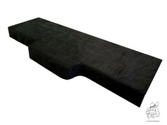 Schwarze Tagesdecke aus Wildlederimitat mit Kante fr LKW.