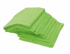 Ein Stapel grner Wrth Mikrofasertcher.