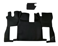 Schwarzes Bodenset aus Kunstleder fr Scania NG S LKW-Kabine, passend fr luftgefederte Beifahrersitze.