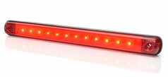Rote LED-Leiste fr Rck- und Bremslicht mit leuchtenden LEDs und schwarzem Gehuse.