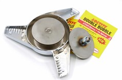 Edelstahl Montageset fr Spinner: flache Montageplatte mit Schraubenende, Kontermutter und Loctite 2K Epoxidkleber.