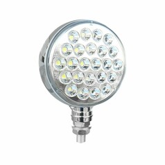 Runde Spiegellampe Big mit weiem LED-Licht, Chromgehuse und Montagegewinde.