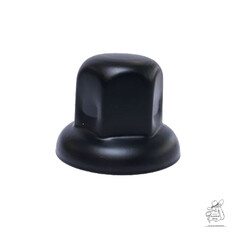 Mattschwarze Radmutterkappe aus pulverbeschichtetem Edelstahl.