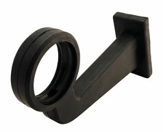 Schwarzer Gylle Gummiarm mit ringfrmigem Ende und rechteckiger Basis.