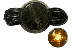 Gylle Ersatzglas "BLACK LINE" mit schwarzem Kabel und leuchtendem orangefarbenem LED.