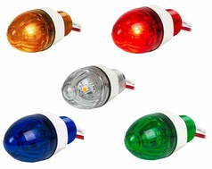 Water Melon LED Leuchten in Bernstein, Rot, Klar, Blau und Grn mit Chromblende.