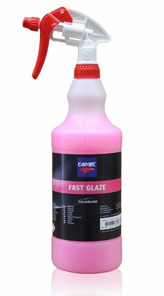 Pinke Cartec Fast Glaze Spraywax Flasche mit weiem Sprhkopf und rotem Abzug.