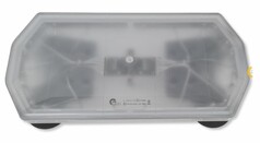 Warnbalken 585 mit matter Polycarbonat-Abdeckung und schwarzen Magnetfen.