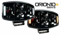 Ledson Orion10+ Gen2 LED Zusatzscheinwerfer mit weiem und orangefarbenem Positionslicht und Halterung.