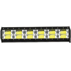 Schwarze Arbeitsleuchte mit mehreren gelben LED-Leuchtflchen und silbernen Reflektoren.