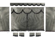 grau mit schwarzen Fransen