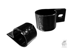 Schwarze Scheinwerferhalter aus pulverbeschichtetem Edelstahl fr 60mm Rohre.