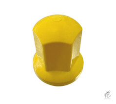 Einzelne gelbe Radmutterkappe, glnzend, fr LKW.