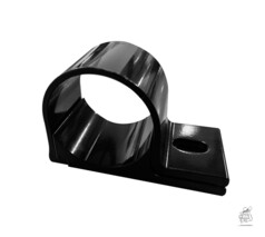Schwarzer Scheinwerferhalter aus pulverbeschichtetem Edelstahl fr 60mm Rohre, mit Befestigungsloch.