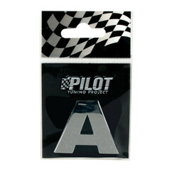 Ein glnzender, chromfarbener 3D Aufkleber 