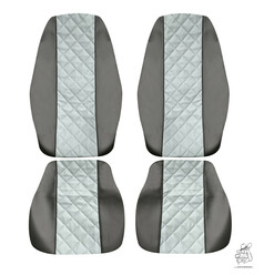 Sitzbezge Fahrer und Beifahrer Innen in grau und Auen in schwarz