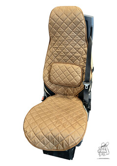 Sitzauflage in braun auf schmalem LKW Sitz