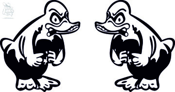 Aufkleber Rubberduck Paar 21,8 breit x 25cm hoch