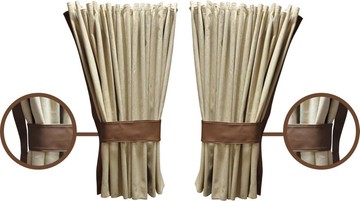 Rundumgardine Exclusiv Wildlederimitat mit Kante doppelt genhter Stoff