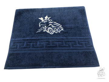 Duschtuch marineblau mit Stick