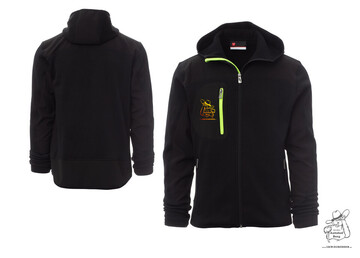 Strickjacke mit Softshell-Einstzen mit Berg Br Aufdruck