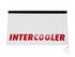 Weier Schmutzfnger mit schwarzer Befestigungsschiene und roter Aufschrift "INTERCOOLER".