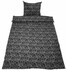 Bettwsche-Set mit Zudeckenbezug und Kissenbezug in Schwarz-Wei mit dnischem Plschdesign.
