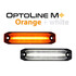 Ledson OptoLine M+ DUAL Positionslichter mit Rauchglas, eines orange und eines wei leuchtend. Schriftzug: OptoLine M+ Orange + white.