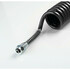 Schwarzer Luftspiralschlauch mit silbernem Buchsenanschluss und Metallfederverstrkung.